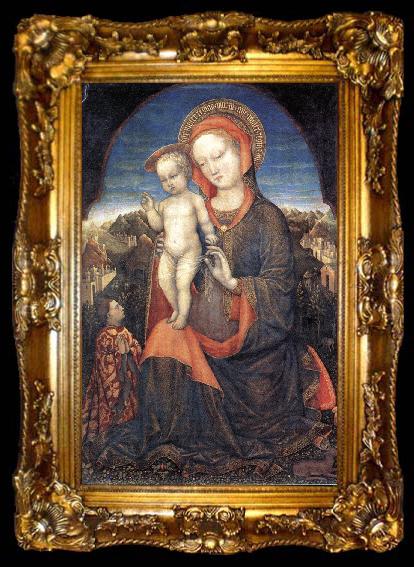 framed  BELLINI, Jacopo Madonna and Child Adored by Lionello d Este, ta009-2